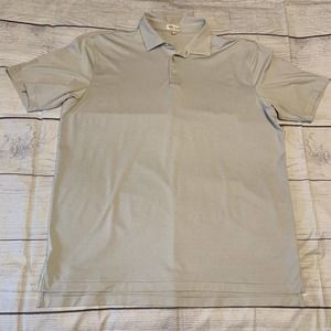 Peter Millar Mens Size XL Golf Polo Shirt Striped Summer Comfort Gray White